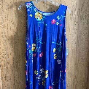 NWT Old Navy Blue Floral Dress, Size XL
